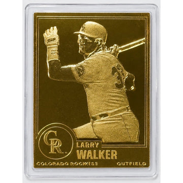 Larry Walker 2001 Danbury Mint Sealed 22 kt Gold Plate #130 MLB Rockies
