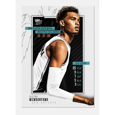 Victor Wembanyama* 3rd In HISTORY 5X5 2024-25 Topps NOW Card #4 NBA SPURS READY!