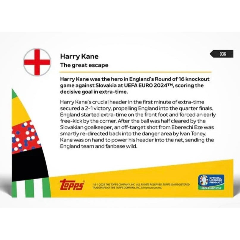 Only 2954 Printed Harry Kane 2024 Topps NOW UEFA EURO 2024 Card #036 UEFA EURO