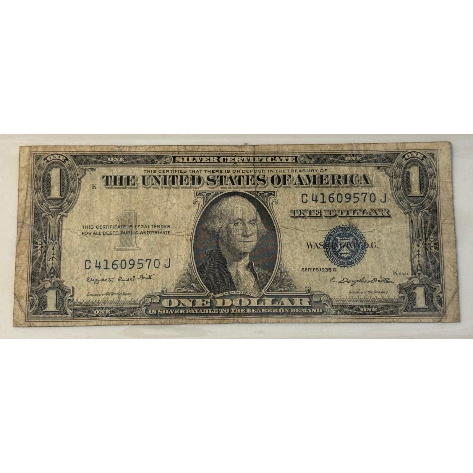 **1935**! G $1 Silver Certificate Blue Seal Smith Dillon Circulated **US Note**!