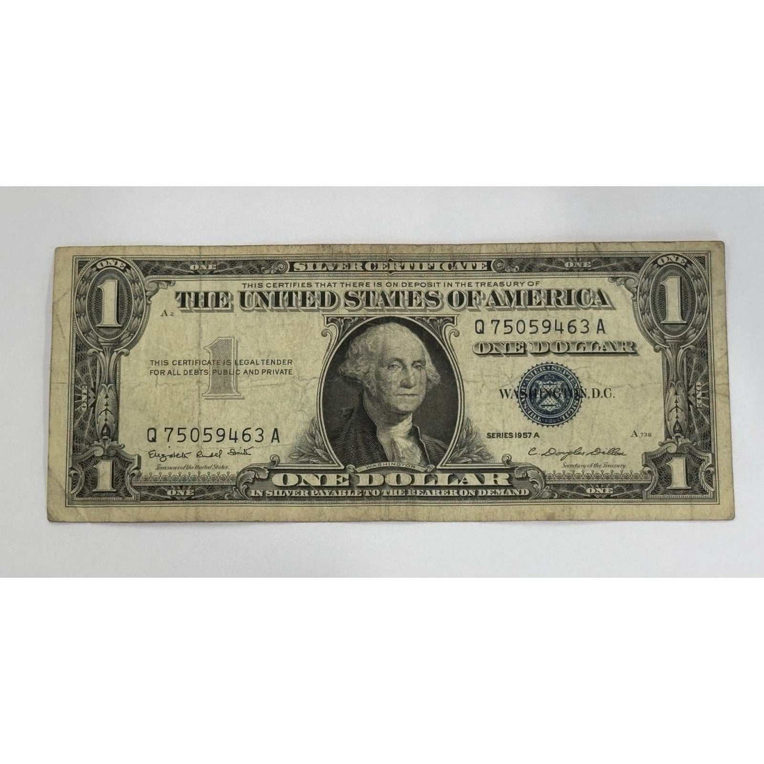 1957A 1 Silver Certificate Blue Seal 1957A 1 Silver Certificate Blue Seal One Dollar US Currency Silver Era Note
