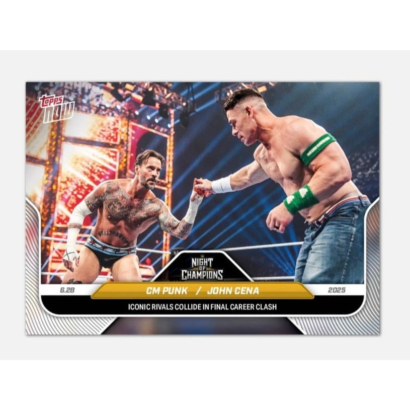 CM Punk John Topps NOW CM Punk John Cena 4388 PR 2025 WWE Topps NOW 78 Iconic Rivals Final Clash
