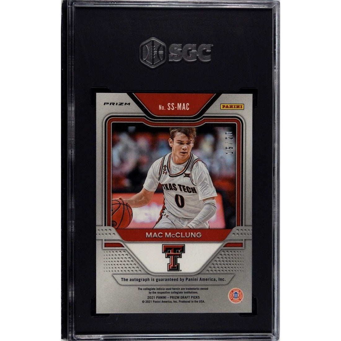 Mac McClung 2021-22 Panini Prizm Pink Circles Auto Basketball Card SGC 10 Slab