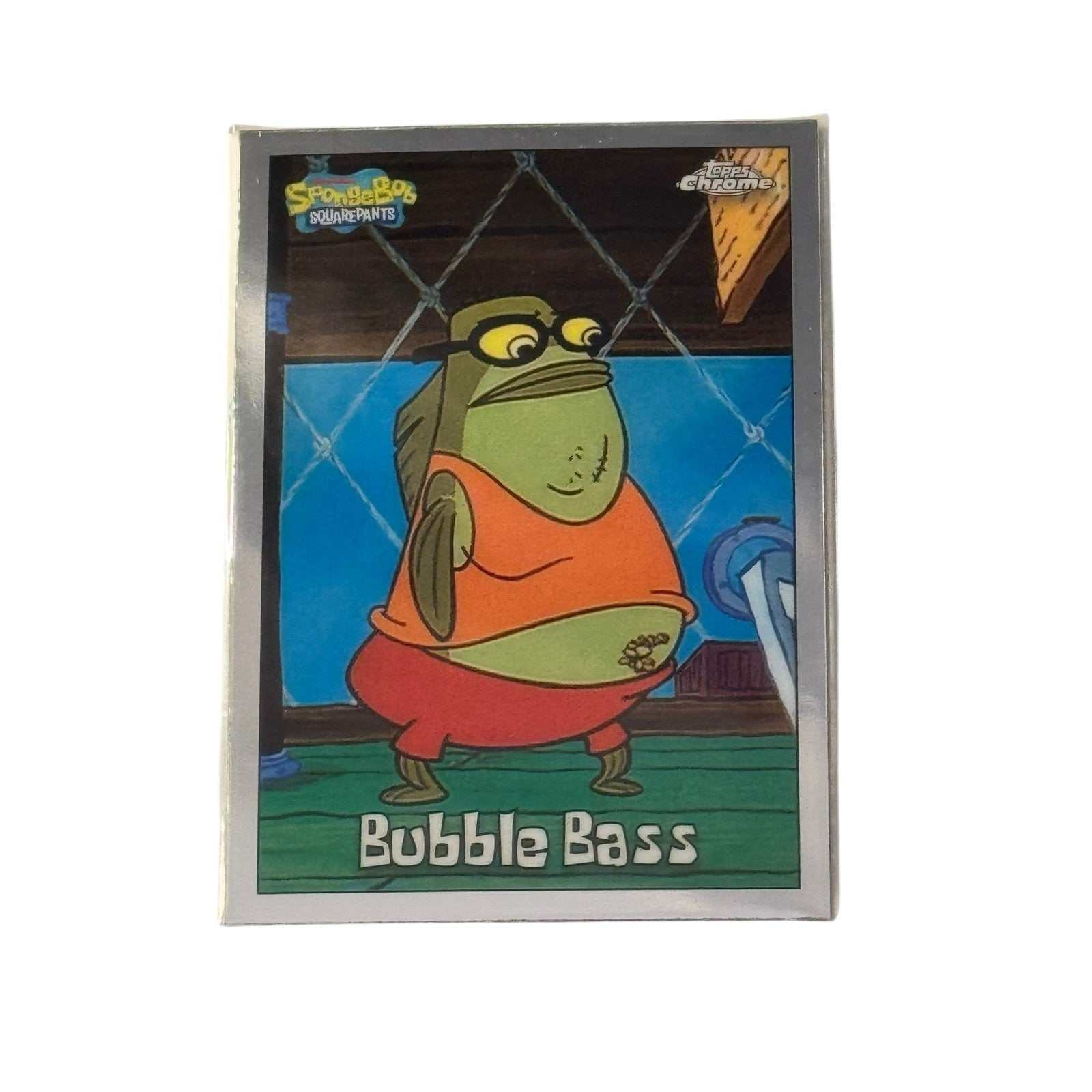 Topps Chrome SpongeBob 25th Anniversary Bubble Bass #19 trading card in near mint condition