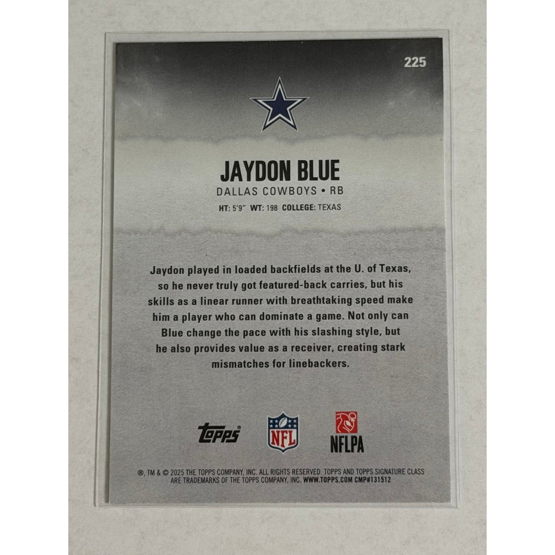 2025 Topps Signature Class Jaydon Blue 2025 Topps Signature Class Jaydon Blue RC 225 NFL Dallas Cowboys Rookie Card