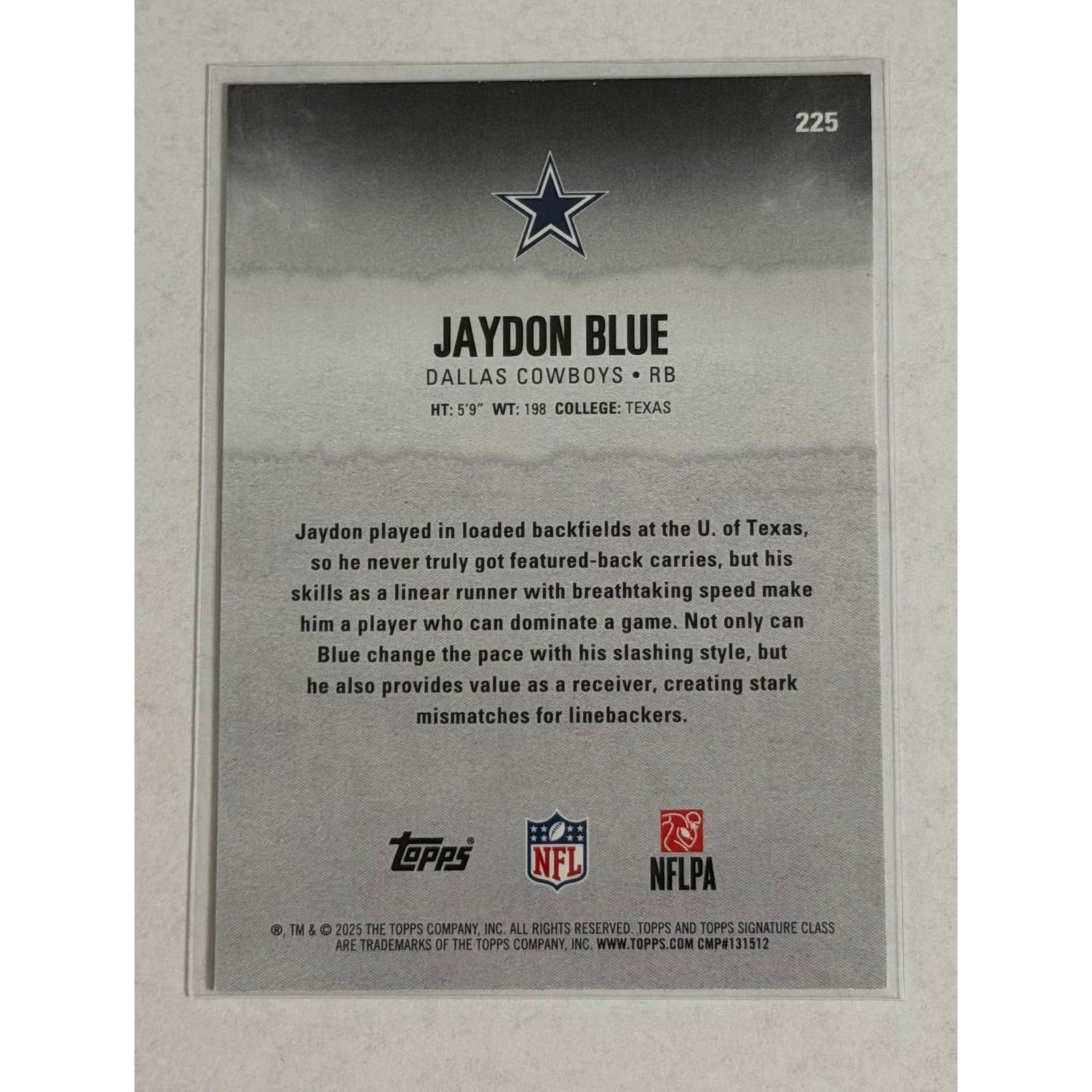2025 Topps Signature Class Jaydon Blue 2025 Topps Signature Class Jaydon Blue RC 225 NFL Dallas Cowboys Rookie Card
