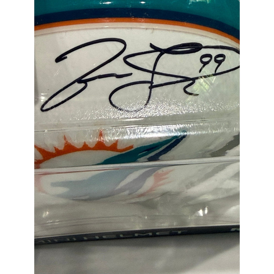 Jason Taylor HOF 2017 Autographed NFL Miami Dolphins Riddell Mini Helmet