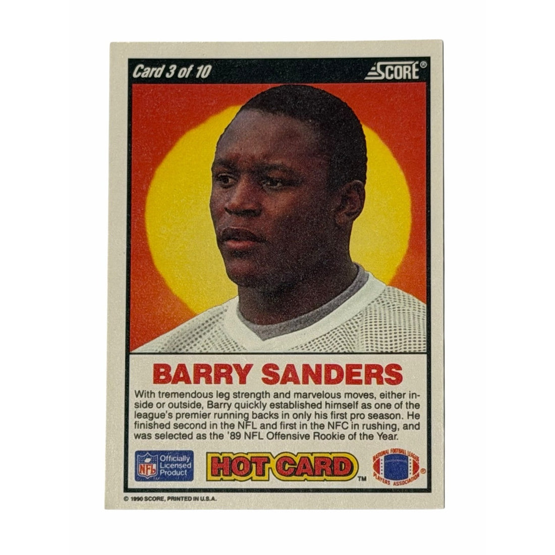 Vintage Barry Sanders NFL Detroit Lions Vintage Barry Sanders NFL Detroit Lions 1990 Score Hot Card 3 Football Card