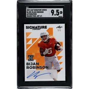 2023 Leaf Signature Series 1/1 Bijan Robinson* RC Auto Orange BA-BR1 NFL SGC 9.5