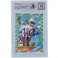 1986 Topps Jerry Rice rookie football card autographed with BGS 10 grading in protective case