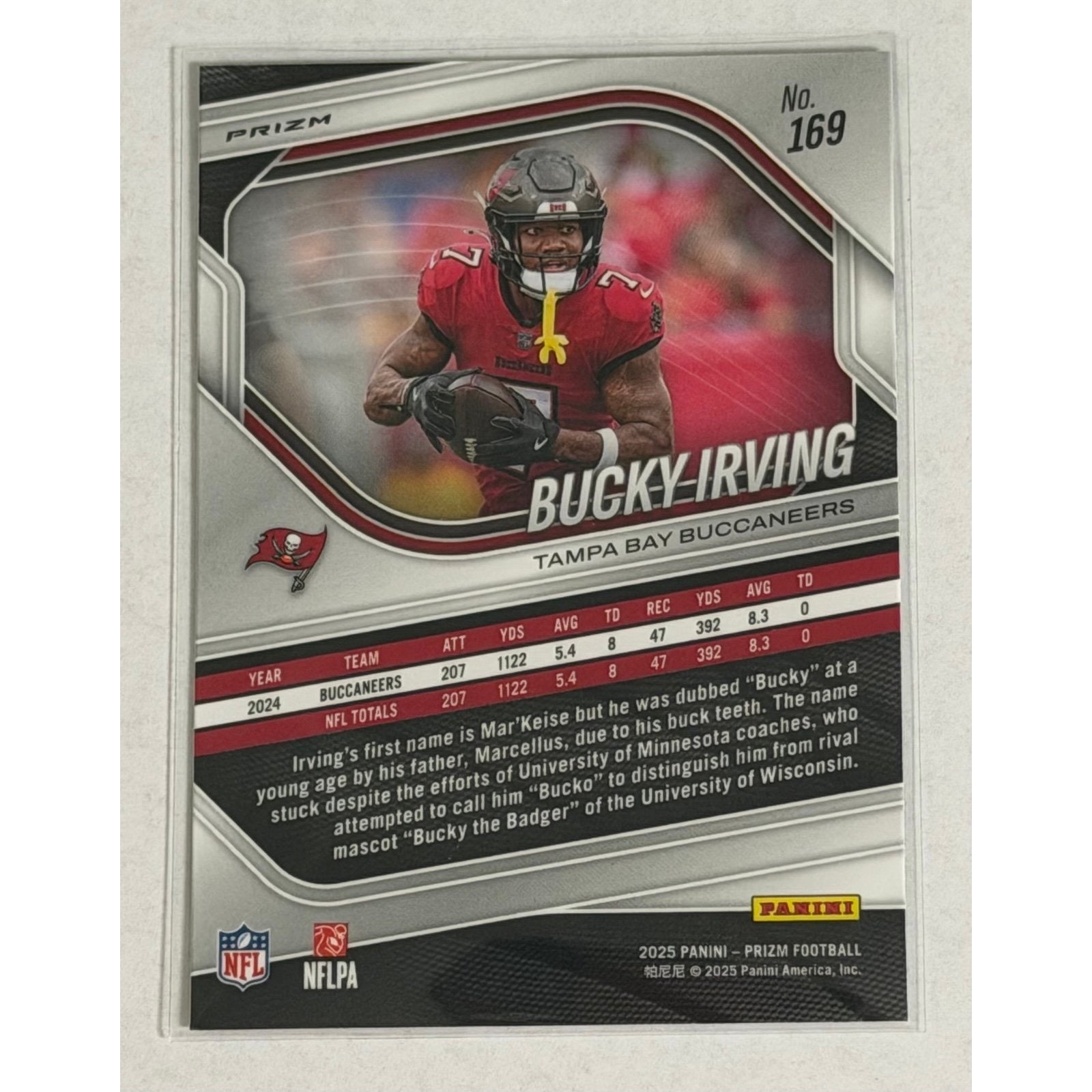 Bucky Irving Panini 2025 Panini Prizm Bucky Irving Silver Prizm 169 Tampa Bay Buccaneers RB