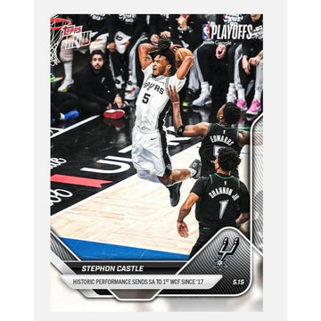 4582 PR Stephon Castle RC 2025-26 NBA Topps NOW #312 Historic Performance Spurs