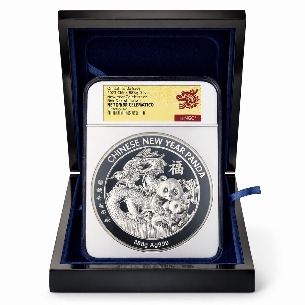 2023 China Panda 888g NGC PF70 — open box