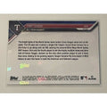 WORLD SERIES Corey Seager Topps NOW MVP Award Texas Rangers baseball card back detailed text