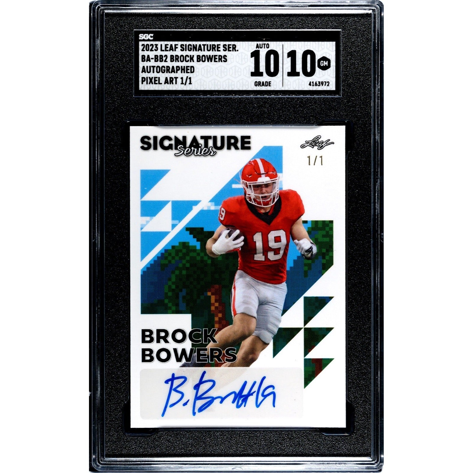 1/1 Brock Bowers RC Auto - 2023 Leaf Signature Series Street Art - UGA - SGC 10!