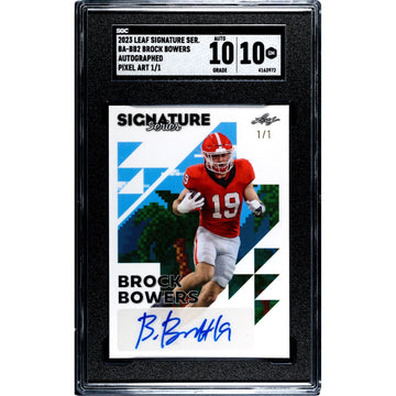 1/1 Brock Bowers RC Auto - 2023 Leaf Signature Series Street Art - UGA - SGC 10!