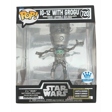 Funko Pop IG-12 with Grogu 720 Star Wars Mandalorian Lights Sound Exclusive