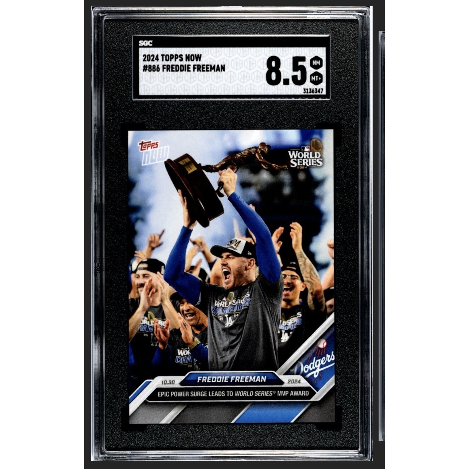 MVP AWARD! Freddie Freeman* 2024 MLB Topps NOW #886 Dodgers World Series SGC 8.5