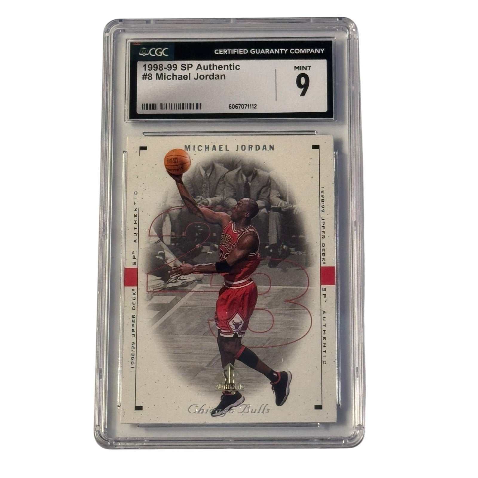 1998-99 UD SP Authentic Michael Jordan #8 Chicago Bulls basketball card graded CGC 9 Mint in protective slab
