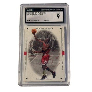 1998-99 UD SP Authentic Michael Jordan #8 Chicago Bulls basketball card graded CGC 9 Mint in protective slab