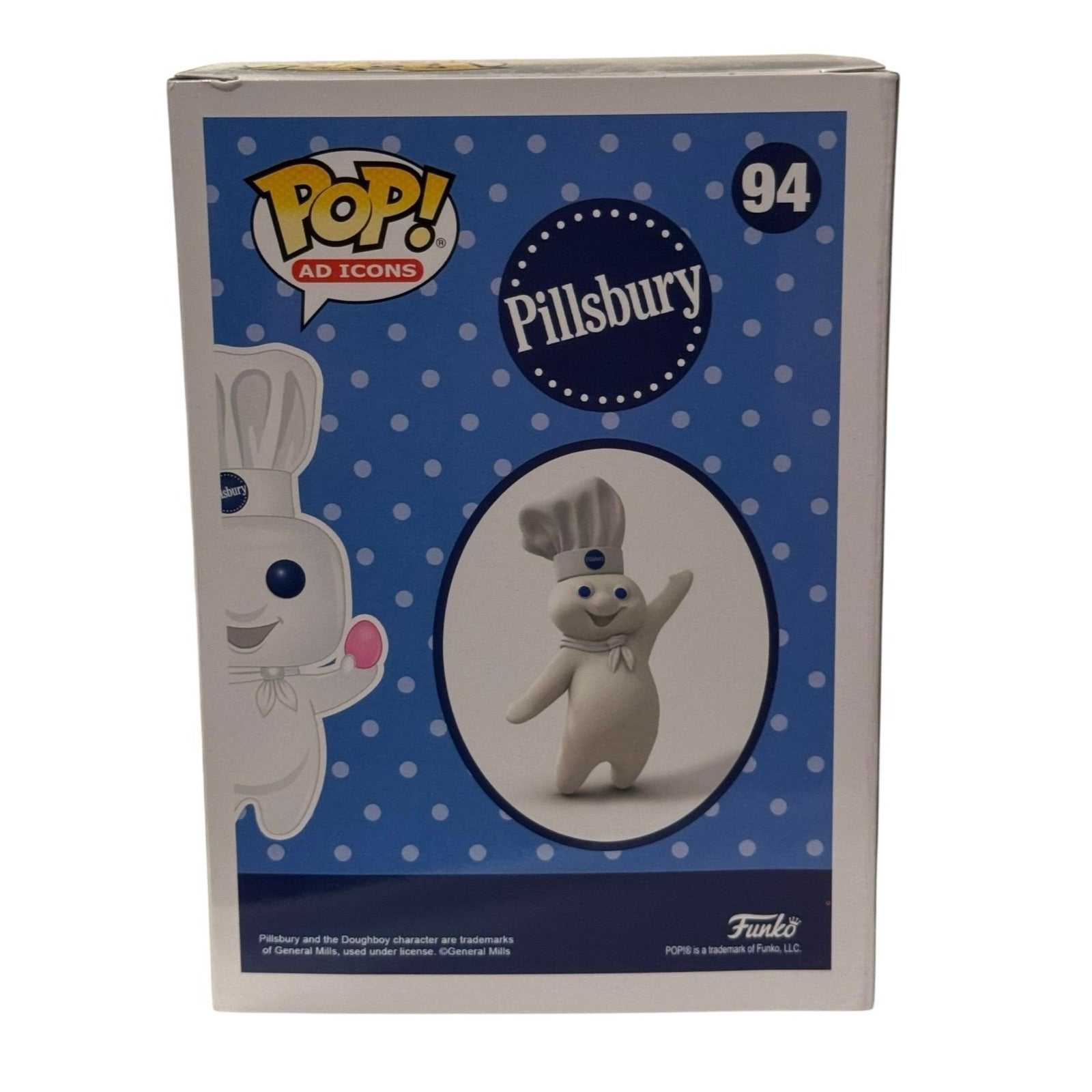 Limited Edition Pillsbury Doughboy Funko Pop 94 vinyl figure in original box with Easter basket, Ad Icons series