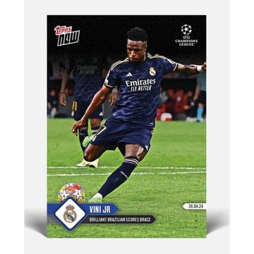 437 PRINTED NM 2023-24 Topps NOW UCL Vinícius Jr Card #124 Brace Real Madrid UEF