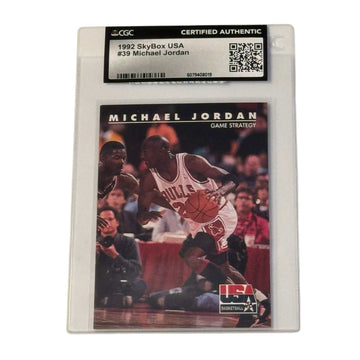 1992 SkyBox USA Michael Jordan Game Strategy basketball card CGC Certified Authentic in tamper-evident sleeve