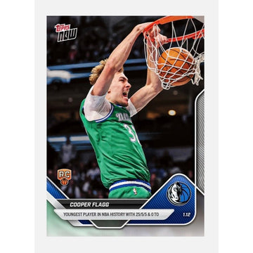 Cooper Flagg RC 2025-26 Topps NOW NBA Dallas Mavericks Rookie Card 124 PR 22558