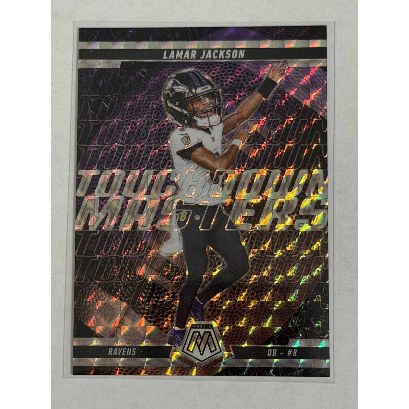 Lamar Jackson Panini Lamar Jackson 2025 Panini Mosaic Touchdown Masters 5 NFL Baltimore Ravens Inser