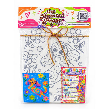 Isobels Tie-Dye Dachshund Take & Paint Kit 8x10 The Painted Prayer & Co.