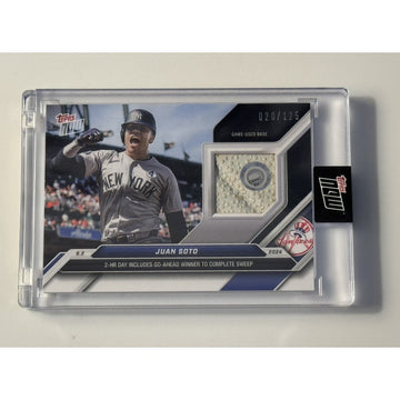 20/125 JUAN SOTO* 2024 Topps NOW 2 HR DAY Game-Used Base Relic #254A MLB Yankees
