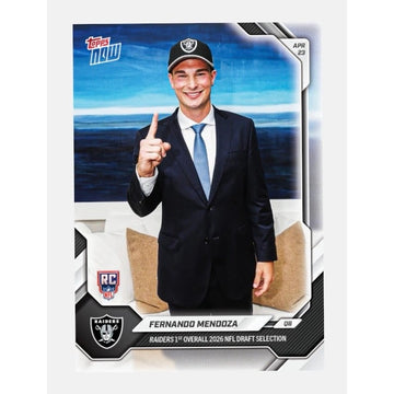 Limited PR Fernando Mendoza RC 2026 Topps NOW NFL Draft Card Raiders #FMEN