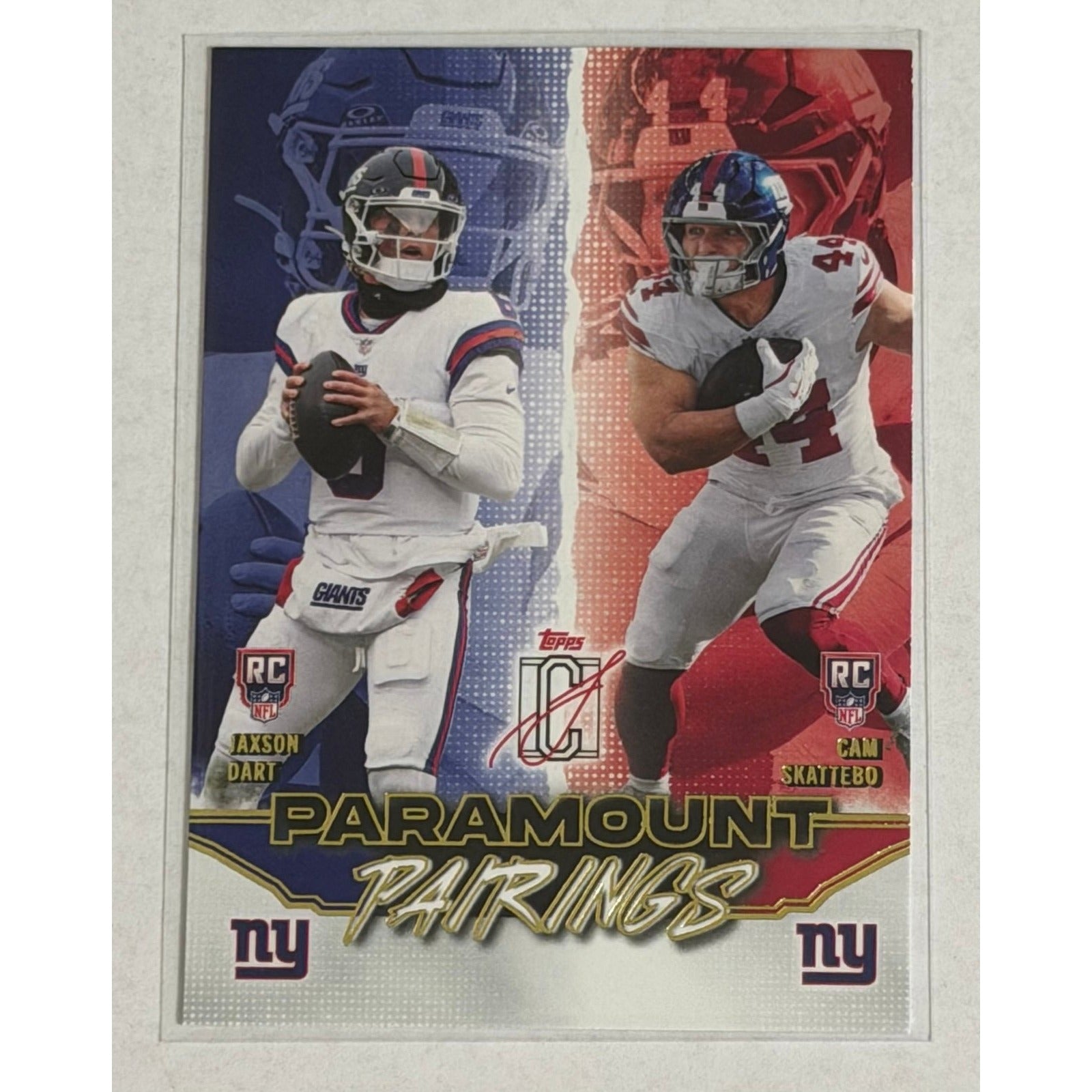 Jaxson Dart Topps Jaxson Dart RC / Cam Skattebo RC 2025 Topps Signature Class Pairings NFL Giants