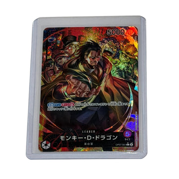 Monkey D Dragon OP07-001 Leader Holo One Piece Card Game 5000 Power Foil MINT