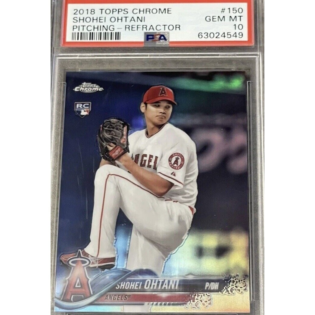 2018 TOPPS CHROME REFRACTOR SHOHEI OHTANI ROOKIE RC #150 PSA 10 GEM MINT