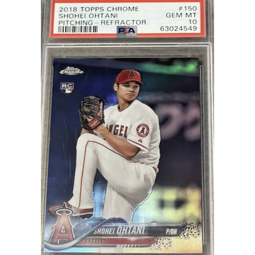 2018 TOPPS CHROME REFRACTOR SHOHEI OHTANI ROOKIE RC #150 PSA 10 GEM MINT