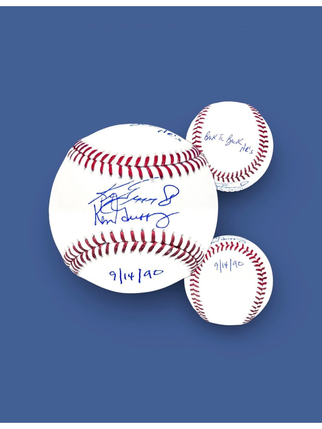 Father-Son Ken Griffey Jr & Sr signed MLB baseball — white background 1