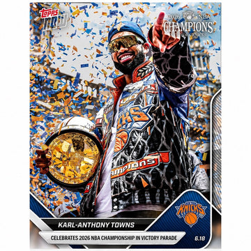 Limited PR Karl-Anthony Towns 2026 Topps NOW® OS02 NBA Champions Knicks Victory