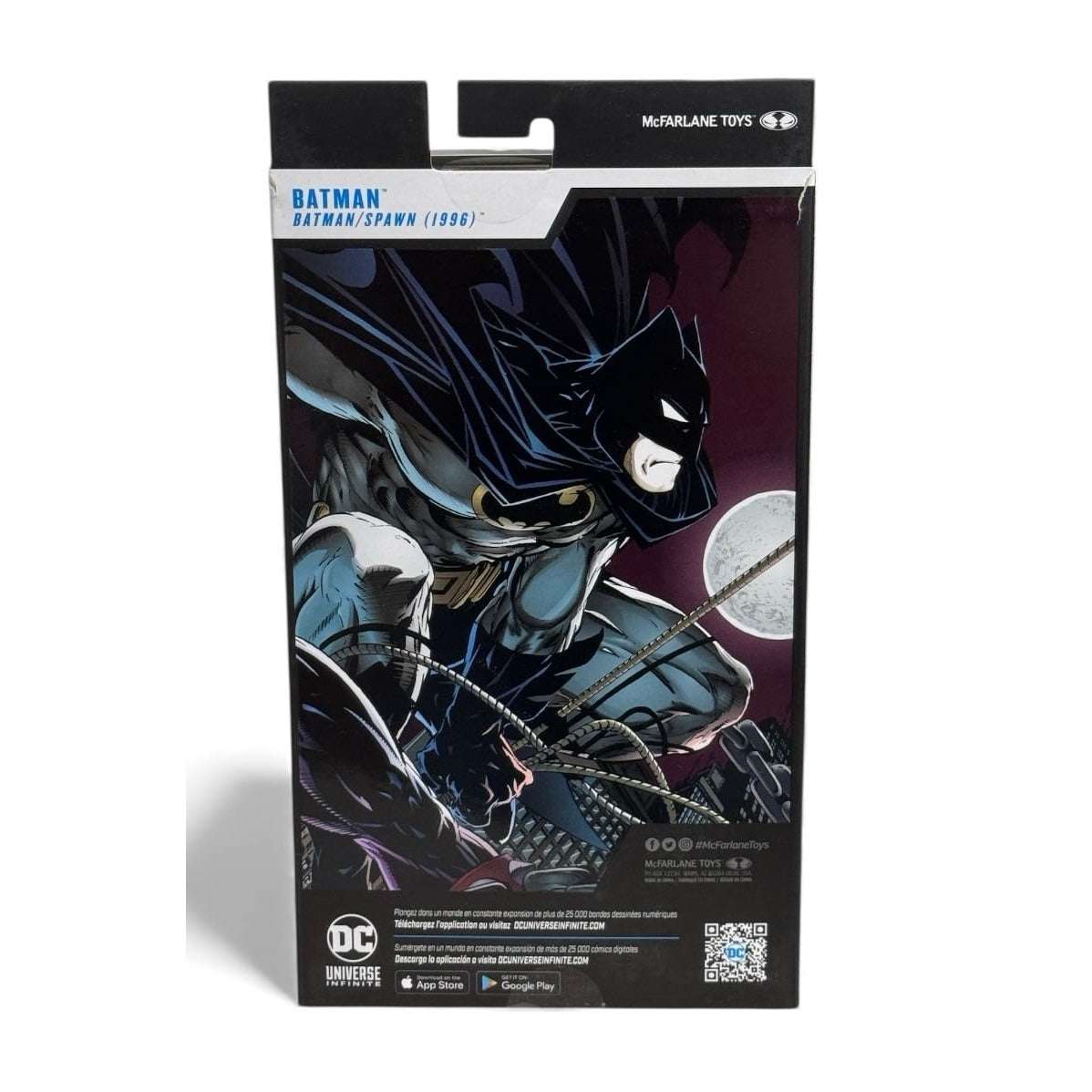 McFarlane DC Multiverse Batman Platinum Edition 7-inch action figure packaging with Batman/Spawn artwork