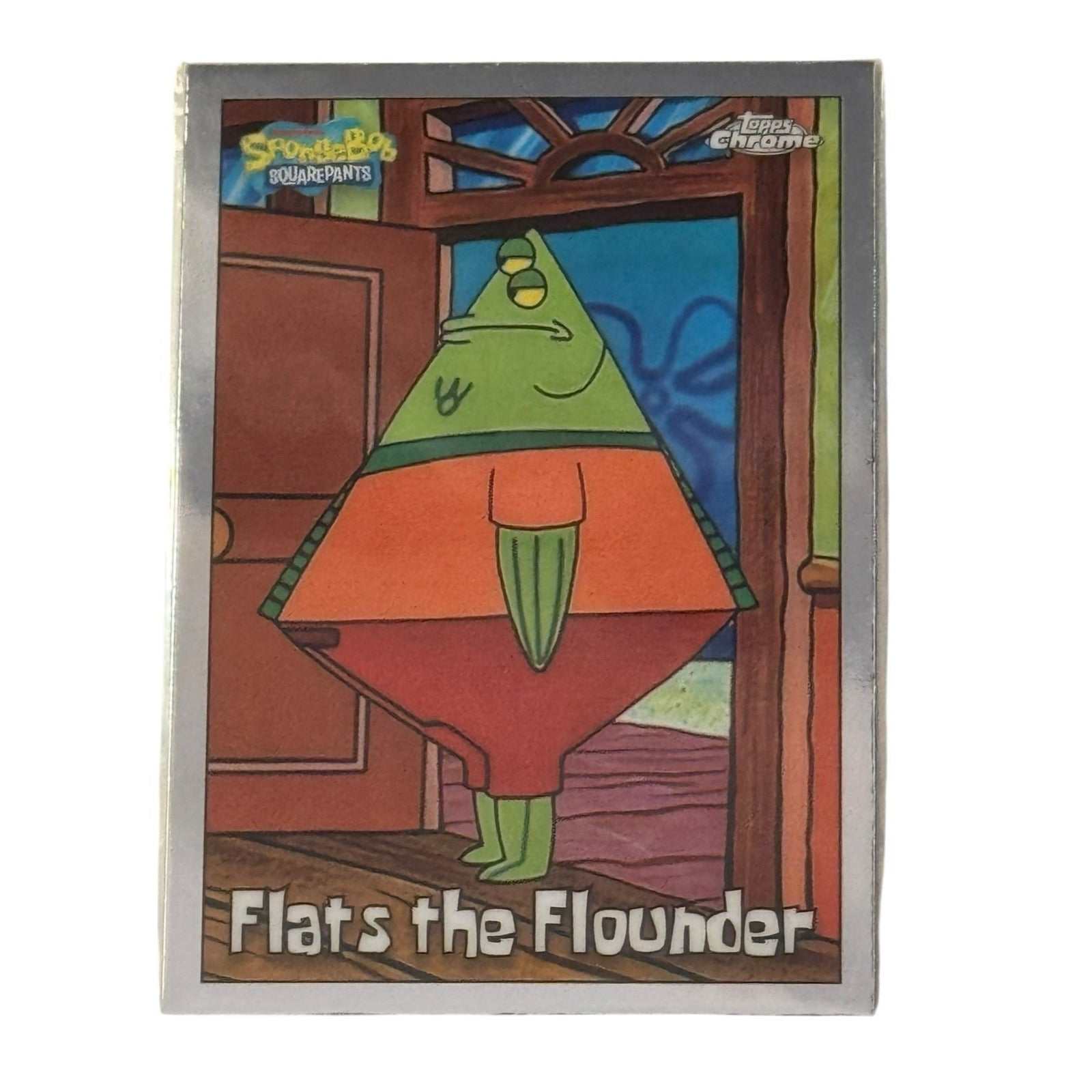 Topps Chrome SpongeBob 25th Anniversary Flats the Flounder #32 trading card with clear image and sharp edges
