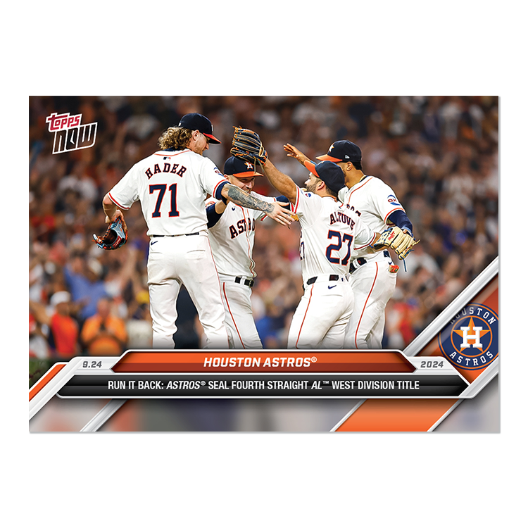 Houston Astros 2024 Topps NOW card 746 fourth straight AL West title