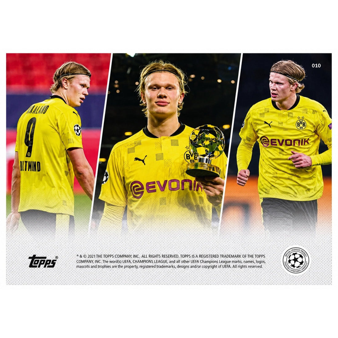 5908 Printed Erling Haaland 2021 Topps NOW UCL #010 UEFA Awards Futbol NM