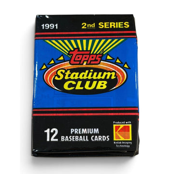 1991 Topps Stadium Club Vintage Baseball 2nd Series Sealed 12 Card Pack