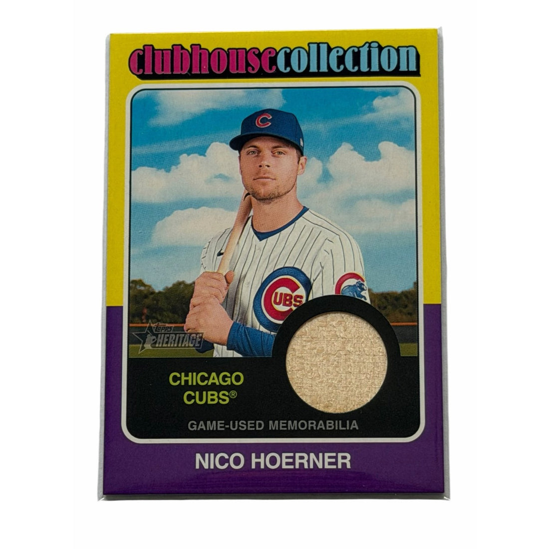 Nico Hoerner Topps Nico Hoerner 2024 Topps Heritage Clubhouse Collection Relic MLB Cubs