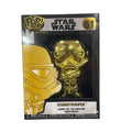 Funko Pop Pin Star Wars Stormtrooper 51 gold chrome enamel collectible pin in packaging