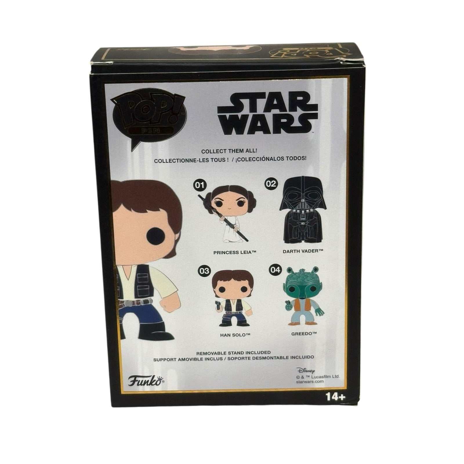 Funko Pop Pin Star Wars Han Solo enamel collectible pin in packaging
