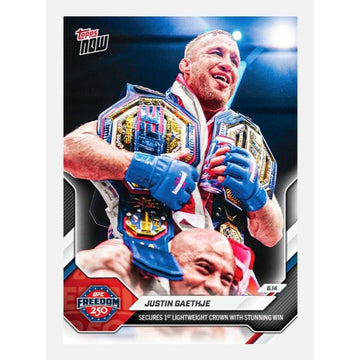 Justin Gaethje 2026 UFC Topps NOW Card 18 UFC Freedom 250 Lightweight Champion
