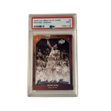 2009 UD Greats of the Game Michael Jordan UNC basketball card PSA 9 Mint