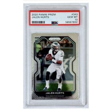 Jalen Hurts 2020 Panini Prizm Rookie Card #343 PSA 10 Philadelphia Eagles NFL