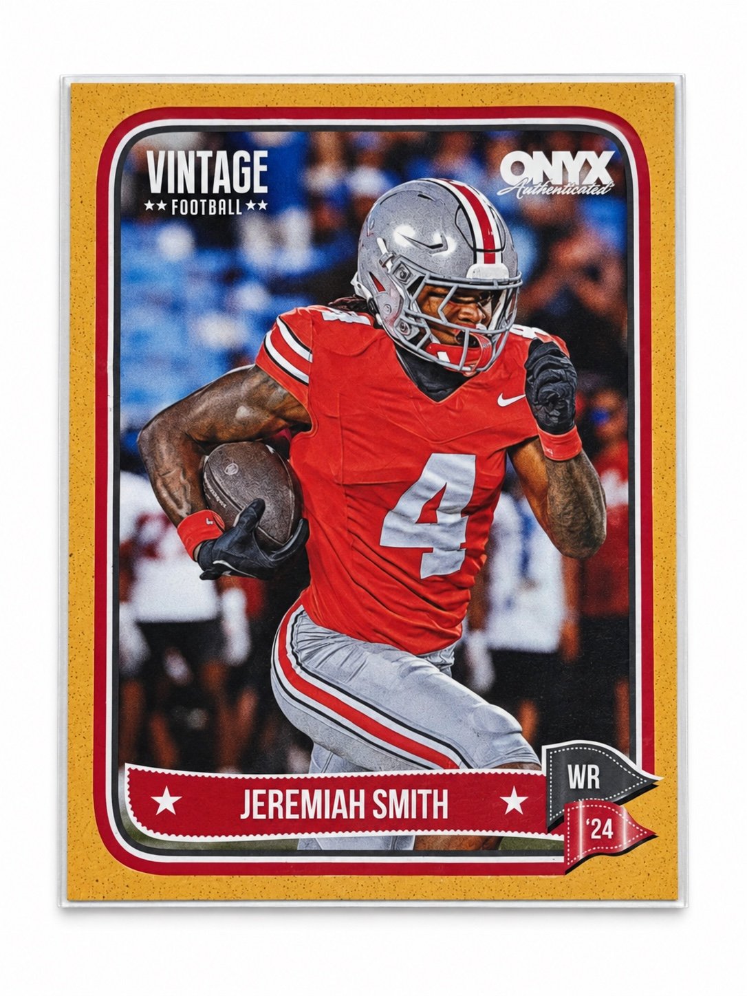 Jeremiah Smith RC 2024 Onyx Vintage Football Yellow /150 Ohio State Rookie WR — original product photo 1